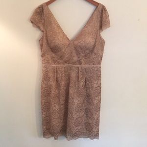 Jenny Yoo dress size 12 blush rose with gold mini